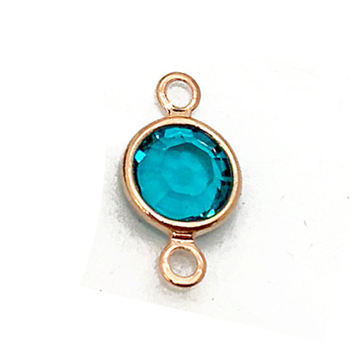 10 Pc Rose Gold Plated Swarovski Birthstone Channel Links 6mm Rose Gold Plated, Choose Your Color - BeadPrism