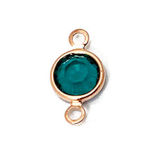 Load image into Gallery viewer, 10 Pc Rose Gold Plated Swarovski Birthstone Channel Links 6mm Rose Gold Plated, Choose Your Color - BeadPrism