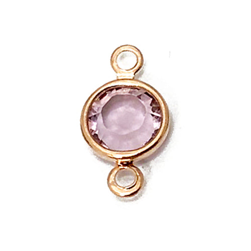 10 Pc Rose Gold Plated Swarovski Birthstone Channel Links 6mm Rose Gold Plated, Choose Your Color - BeadPrism