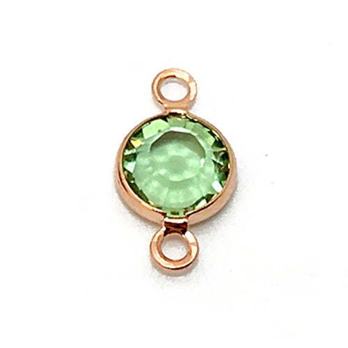 5 Pc Rose Gold Plated Swarovski Birthstone 6mm Channel Links Rose Gold Plated, Choose Your Color - BeadPrism