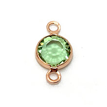 Load image into Gallery viewer, 20 Pc Rose Gold Plated Swarovski Birthstone Channel Links 6mm Rose Gold Plated, Choose Your Color - BeadPrism