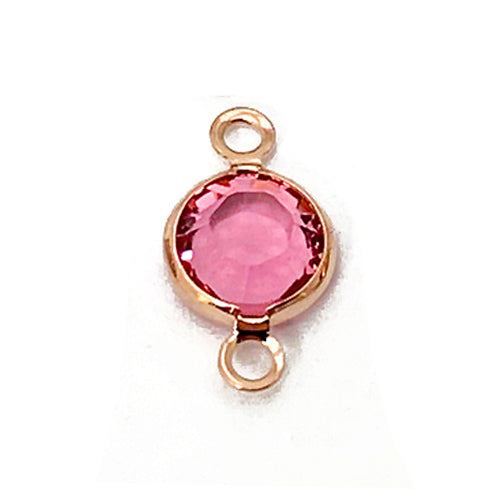 20 Pc Rose Gold Plated Swarovski Birthstone Channel Links 6mm Rose Gold Plated, Choose Your Color - BeadPrism