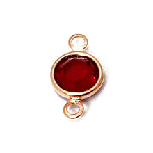 Load image into Gallery viewer, 10 Pc Rose Gold Plated Swarovski Birthstone Channel Links 6mm Rose Gold Plated, Choose Your Color - BeadPrism