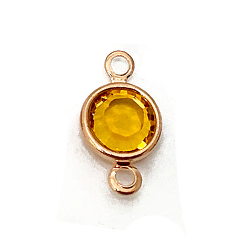 Rose Gold Swarovski Birthstones Links Connectors, crystal birthstone 1 Pc- Choose color R-CLK6G-1 - BeadPrism