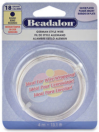 18 Gauge German Style Round Basemetal Wire Gold, Silver, Copper 4 meter - Beadalon