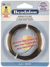 Load image into Gallery viewer, 20 Gauge German Style Round Basemetal Wire Gold, Silver, Copper, Hematite, Antique Brass, Satin Brass, 6 meter - Beadalon