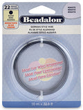22 Gauge German Style Round Basemetal Wire Gold, Silver, Copper, Hematite, Antique Brass, Satin Brass, 10 meter - Beadalon