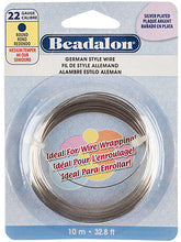 Load image into Gallery viewer, 22 Gauge German Style Round Basemetal Wire Gold, Silver, Copper, Hematite, Antique Brass, Satin Brass, 10 meter - Beadalon
