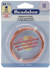 Load image into Gallery viewer, 24 Gauge German Style Round Basemetal Wire Gold, Silver, Copper, Hematite, Antique Brass, Satin Brass, 12 meter - Beadalon
