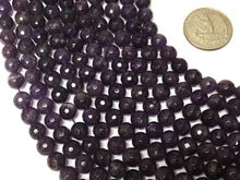 Load image into Gallery viewer, 8mm Natural Amethyst Round Beads Faceted High quality purple gemstones 47 beads full strand - SAY106 - BeadPrism