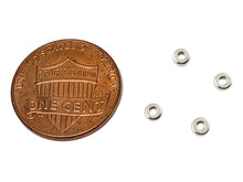 Load image into Gallery viewer, Sterling Silver 3mm Flat Rondelle Slice Beads 1mm Hole, Bracelet Necklace Connector - SB403 - BeadPrism