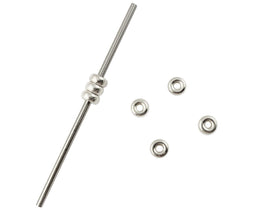 Sterling Silver 4mm Flat Rondelle Slice Beads 1.5mm Hole, Bracelet Necklace Connector - SB404 - BeadPrism