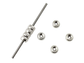Sterling Silver 6mm Flat Rondelle Slice Beads 1.8mm Hole, Bracelet Necklace Connector - SB406 - BeadPrism