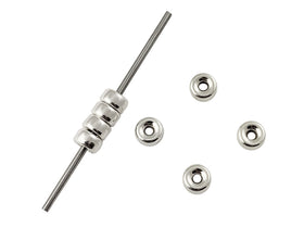Sterling Silver 6mm Flat Rondelle Slice Beads 1.8mm Hole, Bracelet Necklace Connector - SB406 - BeadPrism