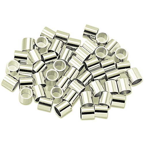 Silver Filled 2 x 2mm crimp beads 100 Pcs (SKU# F-SB859) - BeadPrism