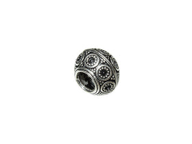 Sterling Silver Fancy Bali Style Large Hole Bead - BeadPrism