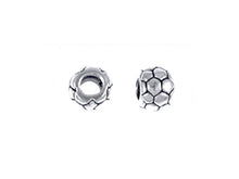Load image into Gallery viewer, Sterling Silver Soccer Ball Large Hole Bead-6x8mm (3.75mm Hole) - BeadPrism