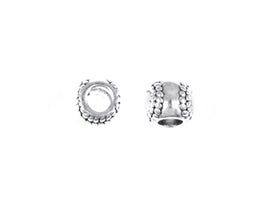 Sterling Silver Baseball Large Hole Bead-6x7.75mm (3.75mm Hole) - BeadPrism