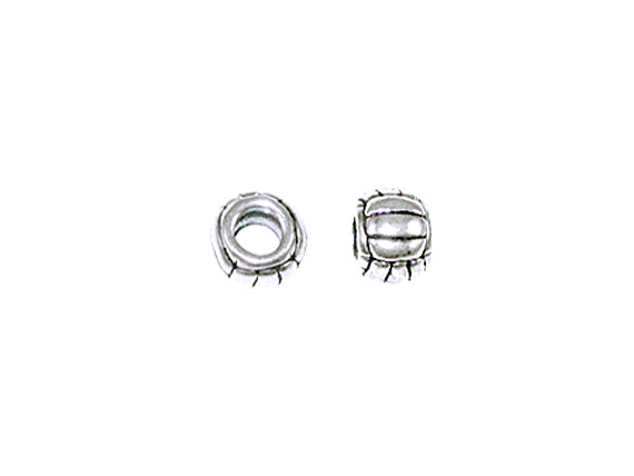 Sterling Silver Volleyball Large Hole Bead-6x8mm (3.75mm Hole) - BeadPrism