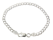 Load image into Gallery viewer, Italian Double-Link 060 Charm Bracelet 925 Sterling Silver 5mm Anklet Necklace w/ Lobster Claw Clasp - BeadPrism