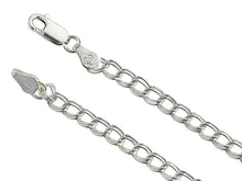 Load image into Gallery viewer, Italian Double-Link 060 Charm Bracelet 925 Sterling Silver 5mm Anklet Necklace w/ Lobster Claw Clasp - BeadPrism