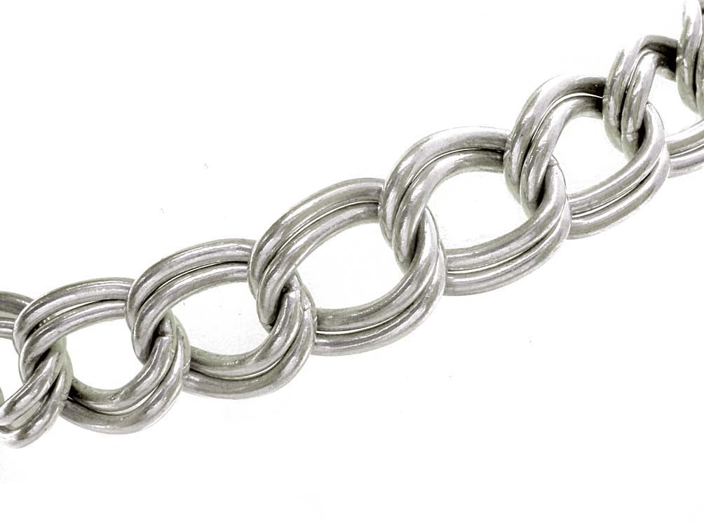 Italian Double-Link 060 Charm Bracelet 925 Sterling Silver 5mm Anklet Necklace w/ Lobster Claw Clasp - BeadPrism