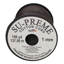 Load image into Gallery viewer, Supreme or Tony Waxed Cotton Cord 1mm Round Brown 150 Yards