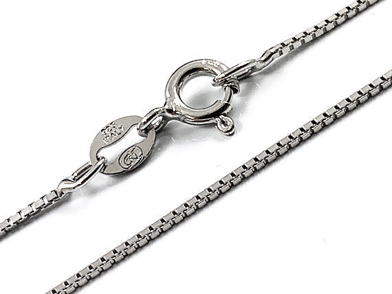 Mothers Day Necklace, Sterling Silver NANA Charm with Rhodium Plated 925 Sterling Silver 0.9mm Stamped 925 Italy Finished Box Chain Necklace