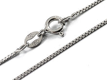 Load image into Gallery viewer, Mothers Day Necklace, Sterling Silver Aunt Charm with Rhodium Plated 925 Sterling Silver 0.9mm Stamped 925 Italy Finished Box Chain Necklace