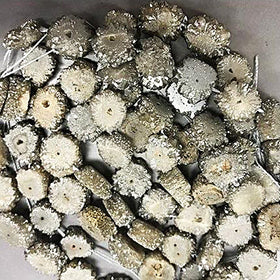 25% OFF 3 Pc Natural Druzy flower Coin Slice beads, Verticle hole, 15mm approx - SDZ116 - BeadPrism