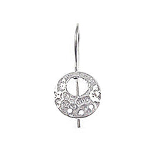 Load image into Gallery viewer, Wholesale Sterling Silver Earwire with 3 Hole Hammered Disc, Choose Package Size - BeadPrism