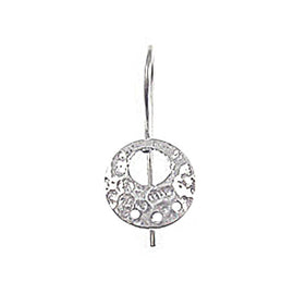 Wholesale Sterling Silver Earwire with 3 Hole Hammered Disc, Choose Package Size - BeadPrism