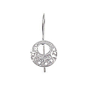 Wholesale Sterling Silver Earwire with 3 Hole Hammered Disc, Choose Package Size - BeadPrism