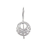 Wholesale Sterling Silver Earwire with 3 Hole Hammered Disc, Choose Package Size