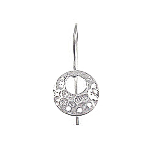Wholesale Sterling Silver Earwire with 3 Hole Hammered Disc, Choose Package Size - BeadPrism