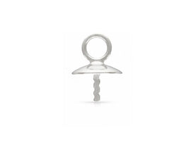 Wholesale Sterling Silver 5mm Cup and Notched Peg Drop, Choose Package Size - BeadPrism