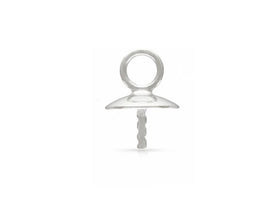 Wholesale Sterling Silver 5mm Cup and Notched Peg Drop, Choose Package Size - BeadPrism