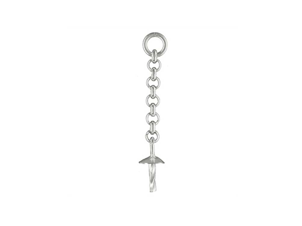 Wholesale Sterling Silver 1 Strand Chain with Cup and Peg, Choose Package Size - BeadPrism
