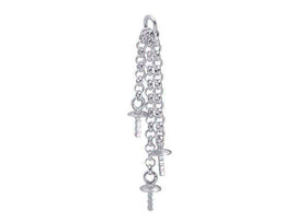 Wholesale Sterling Silver 3 Strand Chain with Cup and Peg, Choose Package Size - BeadPrism