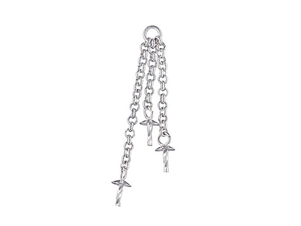 Wholesale Sterling Silver 3 Strand Chain with Cup and Peg, Choose Package Size - BeadPrism