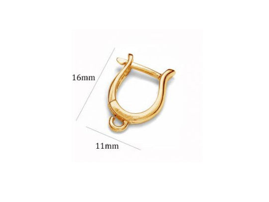 100x Gold Earrings Ear Wire Metal French Shepherd Hook Findings