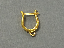 Load image into Gallery viewer, 24K Gold over Silver Hoop Leverback Earwires w/open ring 2 add charms, 1 Pair Hoop Earrings SF1545GP - BeadPrism
