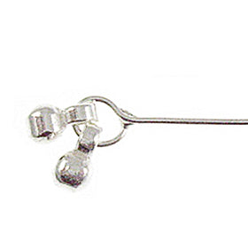 Sterling Silver .925 Headpin With 2 Drops On End, 3 Inch, 22 Gauge, Choose Package Size - BeadPrism
