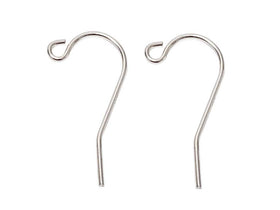 Wholesale Sterling Silver 12mm Shepard Hook Earwire, no bead at end, Choose Package Size - BeadPrism