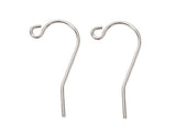 Wholesale Sterling Silver 12mm Shepard Hook Earwire, no bead at end, Choose Package Size