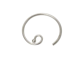 Wholesale Sterling Silver Earwire With Circle Ball End 22 ga 0.66mm, Choose Package Size - BeadPrism