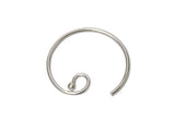 Wholesale Sterling Silver Earwire With Circle Ball End 22 ga wire 14 x 12.5mm, Choose Quantity - SF653kage Size