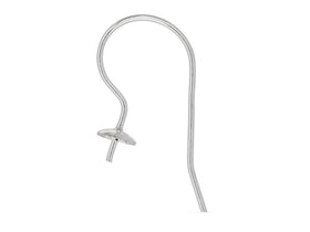 Wholesale Sterling Silver 22 ga Earwire With 4mm Cup and Peg, Choose Package Size - BeadPrism