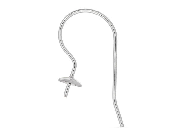 Wholesale Sterling Silver 22 ga Earwire With 4mm Cup and Peg, Choose Package Size - BeadPrism