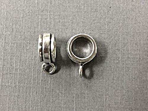 2 pcs Sterling Silver Band Design Bail 6mm Large Hole Spacer Bead for European Style Bracelet 1 pair - BeadPrism
